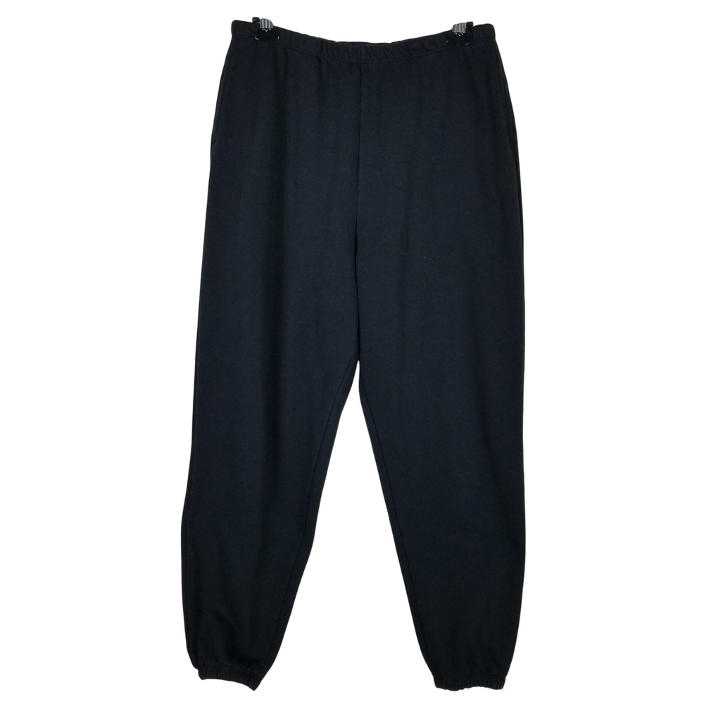 nuuds Joggers Women Large Black‎ Fleece Lined High Waisted Elastic Sweatpants